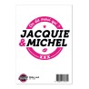 Grand sticker Jacquie & Michel rond blanc