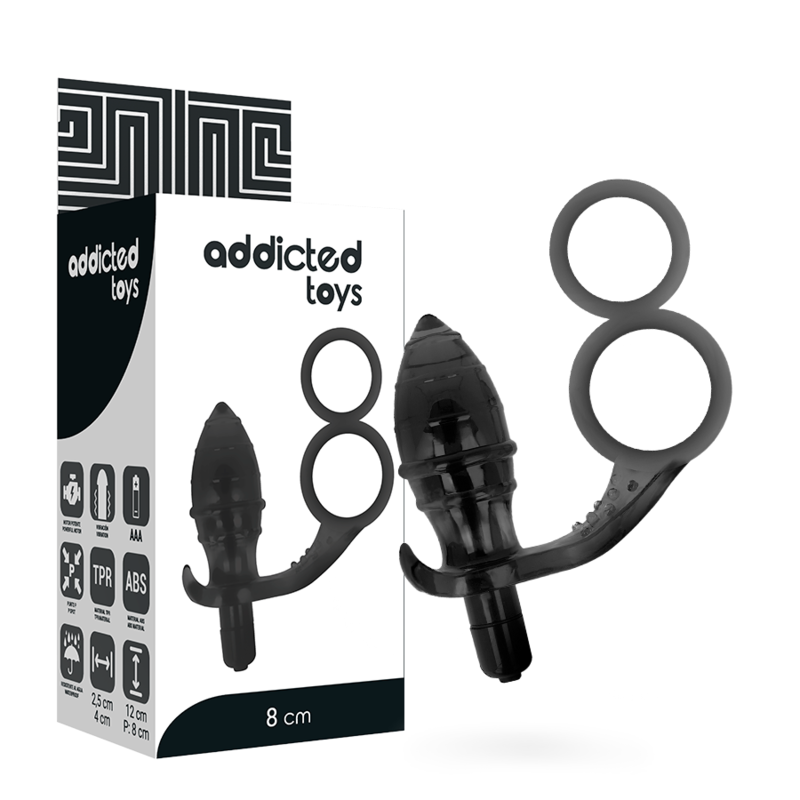ADDICTED TOYS - PLUG ANAL AVEC DOUBLE ANNEAU NOIR ADDICTED TOYS - PLUG ANAL AVEC DOUBLE ANNEAU NOIR