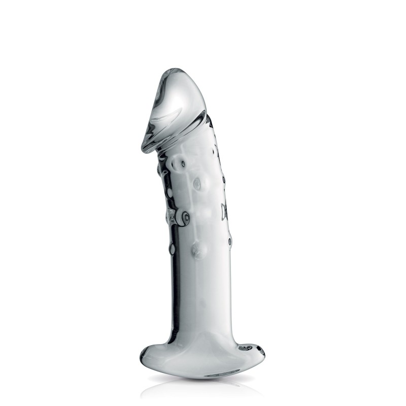 Glossy Toys n°3, gode réaliste en verre avec poignée de retrait 18 cm