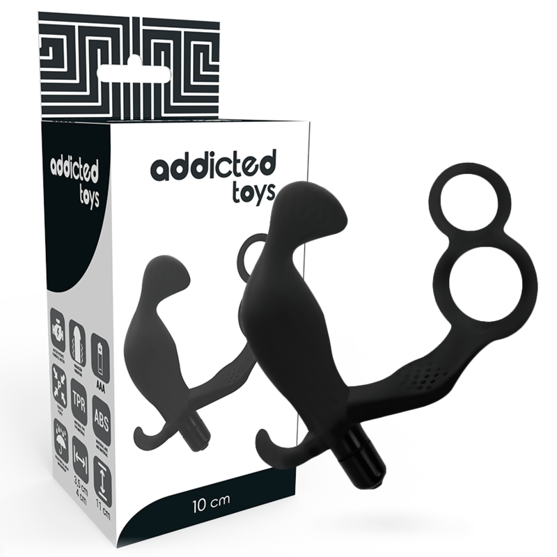 ADDICTED TOYS - PLUG ANAL AVEC DOUBLE ANNEAU PÉNIS ET TESTICULES NOIR ADDICTED TOYS - PLUG ANAL AVEC DOUBLE ANNEAU PÉNIS ET TESTICULES NOIR