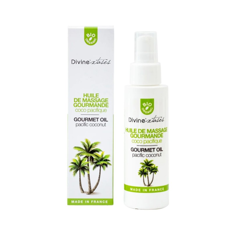 Huile de massage gourmande BIO Noix de coco Huile de massage gourmande BIO Noix de coco