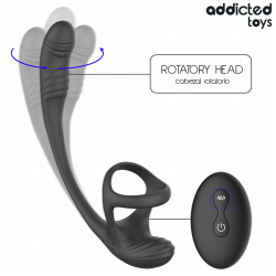 PLUG ANAL AVEC VIBRATION, ONDULATION À 360° ET STIMULATEUR DE TESTICULES