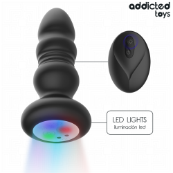 PLUG ANAL ROTATIF ET VIBRANT, TÉLÉCOMMANDE AVEC LUMIÈRE LED
