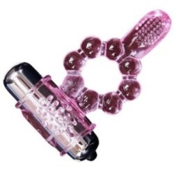 ANNEAU SILICONE 10 RYTHMES DE LANGUE AVEC VIBRATION ROSE
