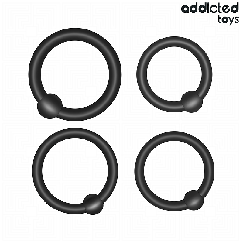 ADDICTED TOYS – Anneaux Pénis Silicone – Lot Réglable