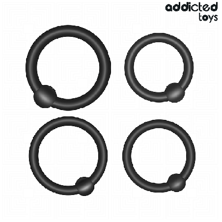 ADDICTED TOYS – Anneaux Pénis Silicone – Lot Réglable