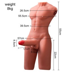 XISE - JASON DEMI-CORPS TORSE HOMME RÉALISTE AVEC POUSSÉES ET VIBRATIONS 55 CM