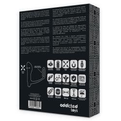 COCKRING TÉLÉCOMMANDÉ PLUG ANAL NOIR RECHARGEABLE