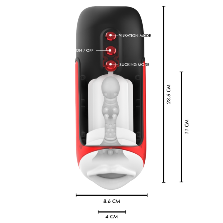 JAMYJOB - MASTURBATEUR BUCCAL AUTOMATIQUE BLAZE 5 MODES ONDES STIMULANTES ET VIBRATIONS