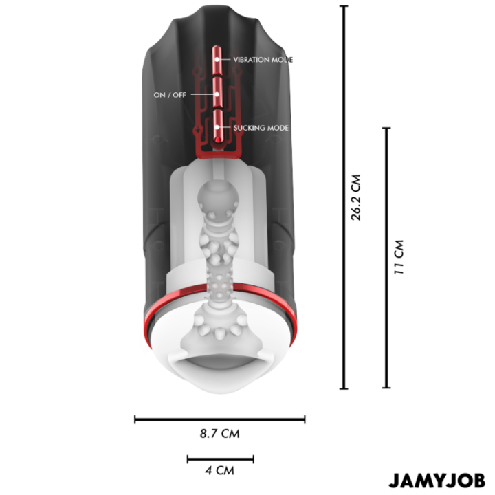 JAMYJOB - MASTURBATEUR BUCCAL AUTOMATIQUE MEGABITE 5 MODES DONDES STIMULANTES ET DE VIBRATIONS