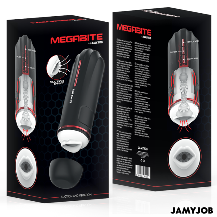 JAMYJOB - MASTURBATEUR BUCCAL AUTOMATIQUE MEGABITE 5 MODES DONDES STIMULANTES ET DE VIBRATIONS