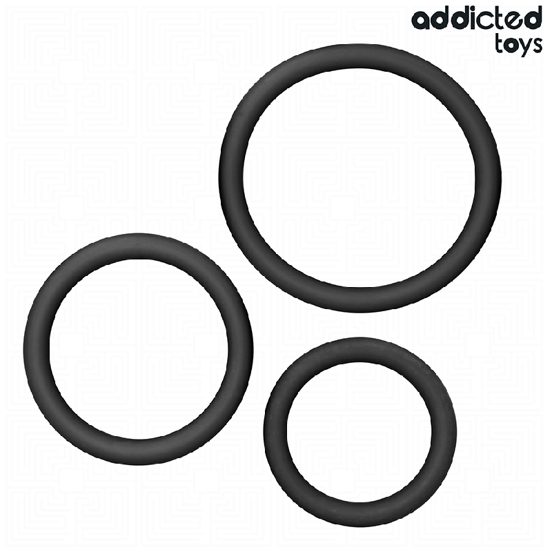 Lot d’Anneaux Pénis Silicone x3 – Addicted Toys – Résistants