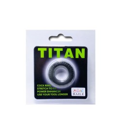 COCKRING TITAN NOIR VERT 2 CM