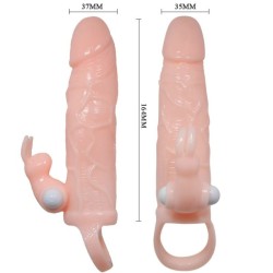 COUVERCLE DE PÉNIS BRAVE MAN AVEC CHAIR DE LAPIN ET DOUBLE MOTEUR 16.5 CM