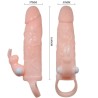 COUVERCLE DE PÉNIS BRAVE MAN AVEC CHAIR DE LAPIN ET DOUBLE MOTEUR 16.5 CM