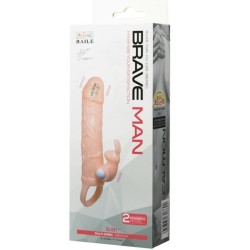 COUVERCLE DE PÉNIS BRAVE MAN AVEC CHAIR DE LAPIN ET DOUBLE MOTEUR 16.5 CM