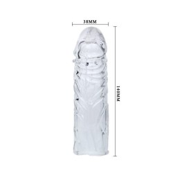 COUVERCLE DE PÉNIS EN SILICONE TRANSPARENT 13 CM