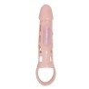 COUVERTURE D'EXTENSION DE PÉNIS AVEC VIBRATION ET SANGLE NATURELLE 13,5 CM