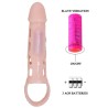 COUVERTURE D'EXTENSION DE PÉNIS AVEC VIBRATION ET SANGLE NATURELLE 13,5 CM