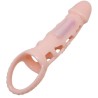 COUVERTURE D'EXTENSION DE PÉNIS AVEC VIBRATION ET SANGLE NATURELLE 13,5 CM