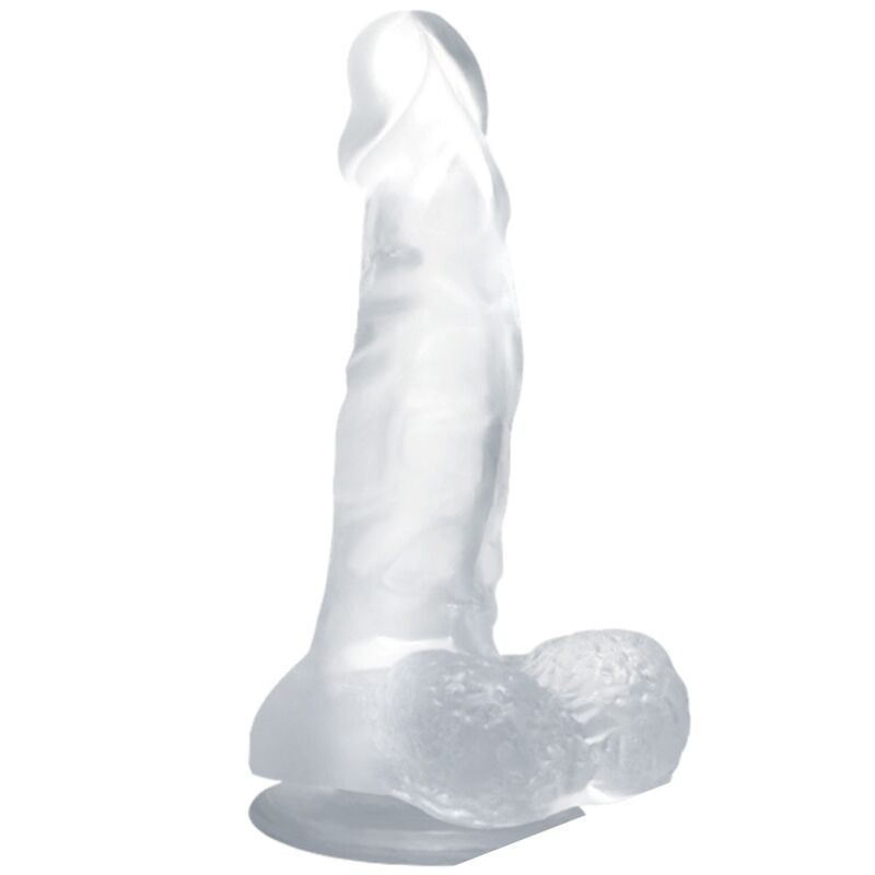 GODE RÉALISTE AVEC VENTOUSE ET TESTICULES 16.7 CM TRANSPARENT GODE RÉALISTE AVEC VENTOUSE ET TESTICULES 16.7 CM TRANSPARENT