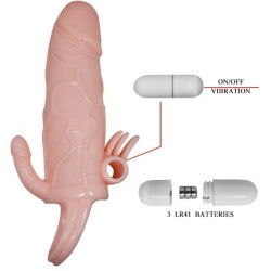 COUVRE-PÉNIS BRAVE MAN AVEC CHAIR DE STIMULATION CLIT ET ANAL 16.5 CM