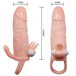 COUVRE-PÉNIS BRAVE MAN AVEC CHAIR DE STIMULATION CLIT ET ANAL 16.5 CM