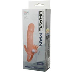 COUVRE-PÉNIS BRAVE MAN AVEC CHAIR DE STIMULATION CLIT ET ANAL 16.5 CM