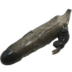 COUVRE-PÉNIS BRAVE MAN AVEC LAPIN NOIR 16.5 CM