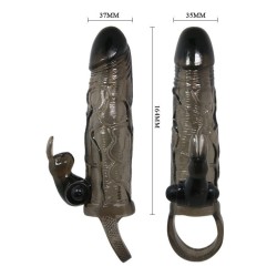 COUVRE-PÉNIS BRAVE MAN AVEC LAPIN NOIR 16.5 CM