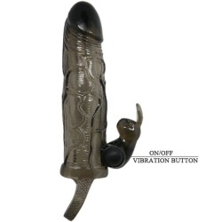 COUVRE-PÉNIS BRAVE MAN AVEC LAPIN NOIR 16.5 CM