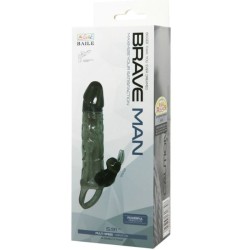COUVRE-PÉNIS BRAVE MAN AVEC LAPIN NOIR 16.5 CM