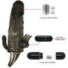 COUVRE-PÉNIS BRAVE MAN AVEC STIMULATION CLITO ET ANAL DOUBLE BULLET NOIR 16.5 CM