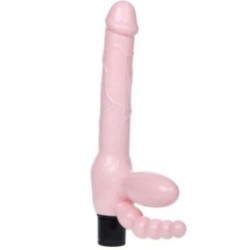 HARNAIS SANS CORDE TPR AVEC VIBRATION ET STIMULATION ANAL 25.4 CM
