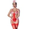 CR 4631 ENSEMBLE BODY INFIRMIÈRE SANS CROTCHLESS ROUGE