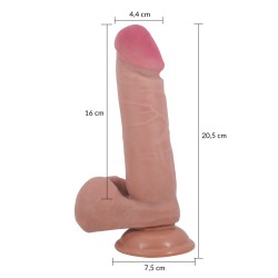 Gode ventouse réaliste 20,5 cm