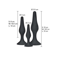Plug anal CURVY COMPANIONS 3 pièces Noir