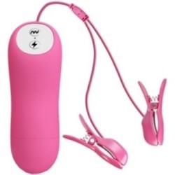 PINCES ONDES ROMANTIQUES AVEC VIBRATION ET ÉLECTROCHOC FUCHSIA