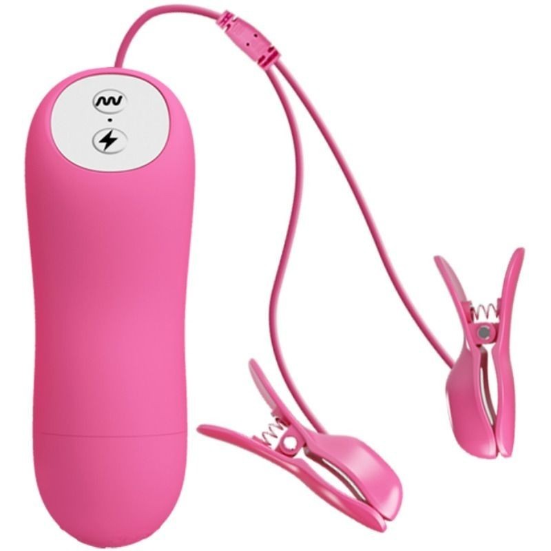 PINCES ONDES ROMANTIQUES AVEC VIBRATION ET ÉLECTROCHOC FUCHSIA