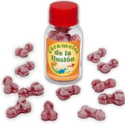 12 BONBONS ILLUSIONS EN FORME DE PÉNIS FRAISE/CERISE