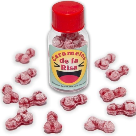 12 BONBONS RIRE EN FORME DE PÉNIS FRAISE/CERISE