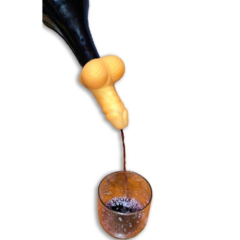 Carafe à vin en forme de poénis doré
